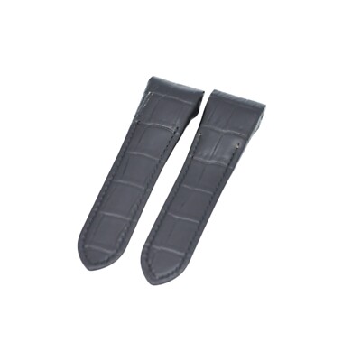 25mm Black Leather Watch Strap For Cartier Santos