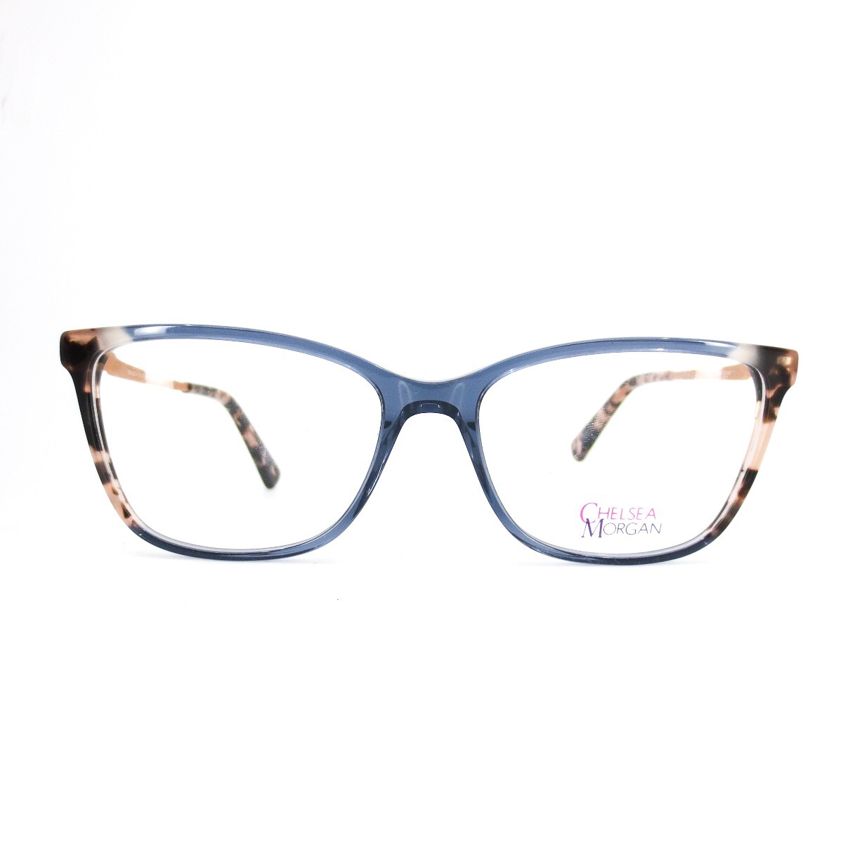 Chelsea Morgan CM20214 BLUE Eyeglasses Frames Black acetate metal