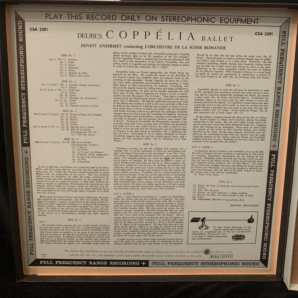 LONDON BLUEBACK CSA 2201 - DELIBES Coppelia - ANSERMET - WB DG FFSS ST 2LP BOX - Image 3 of 4