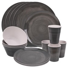 16 Piece Dinnerware Set Melamine Kitchen Dinner Sets Dessert Plates Bowls Cups