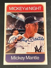 Mickey Mantle Hand Signed Autographed Mickey At Night 5" x 7"