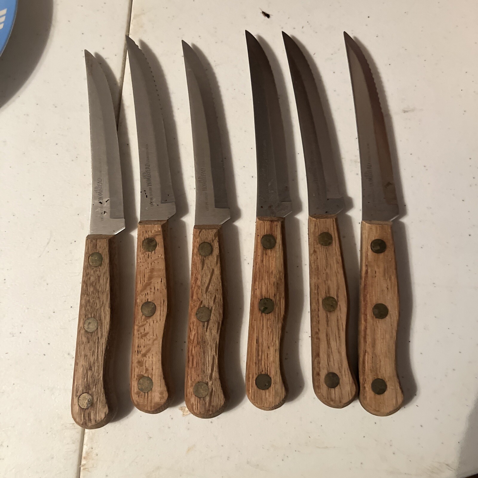 Vintage Washington Yorktowne Wooden Knife Set of 10 Brazil with