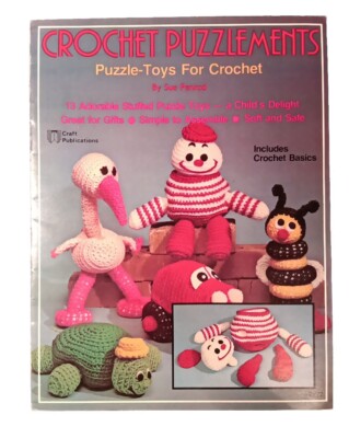 Crochet Puzzlements TOYS Stuffed Puzzle BOOK patterns Humpty Dumpty FLAMINGO