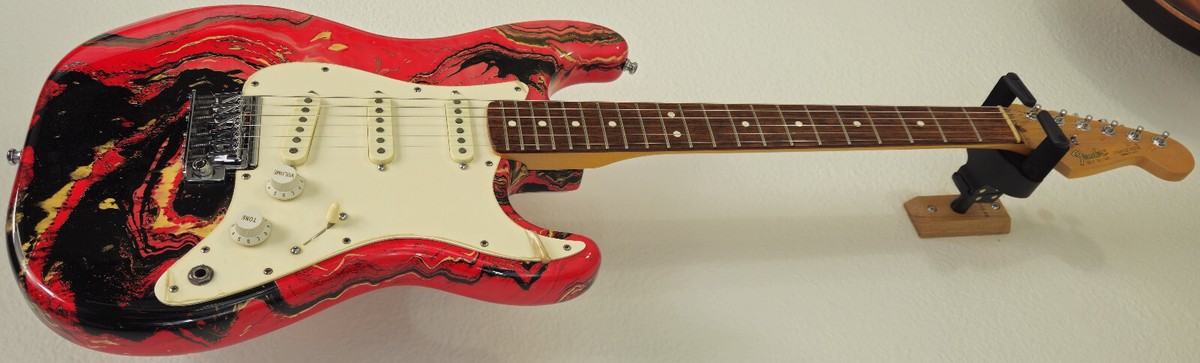 MINT 1983 Fender Bowling Ball Stratocaster Red Marble Vintage