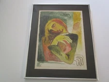 PAINTING SIGNED HENRY 1960'S ABSTRACT EXPRESSIONISM MODERNISM WOMAN MODEL 