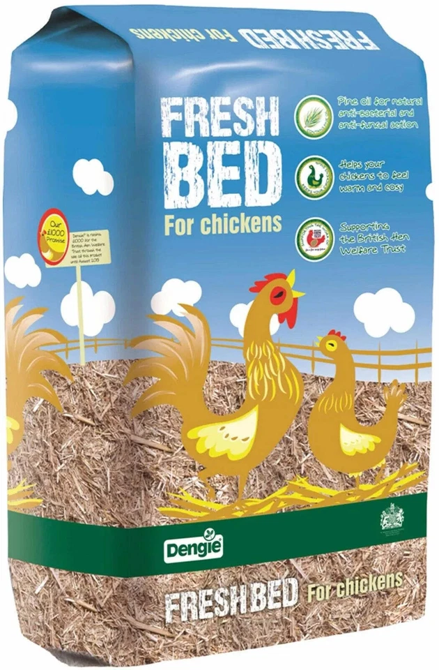 Dengie Fresh Bed for Chickens 100L - Chopped Straw Bedding with Pine Oil
