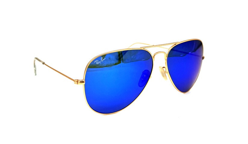 Ray-Ban blue metallic aviator sunglasses Ray-Ban Aviator 3025 112/4L Polarised Blue Mirror Sunglasses  main image 2