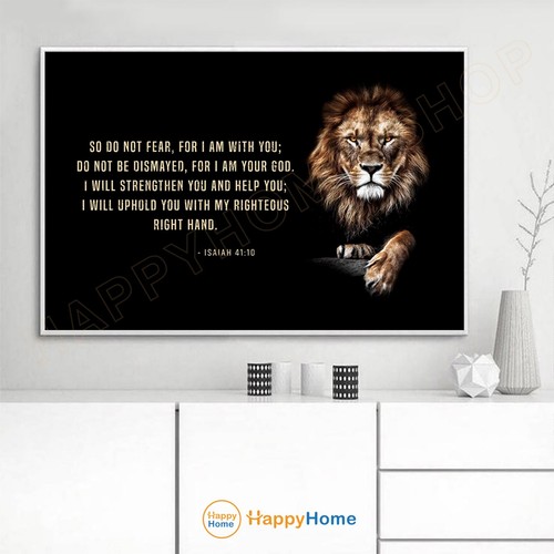 Lion Wall Art Isaiah 41:10 Bible Verse Print Scripture Art Christian Decor -P907 - 第 8/17 張圖片