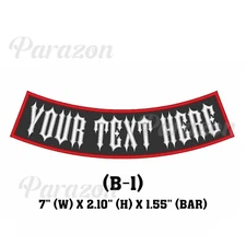Custom Embroidered Bottom Rocker Sew on Patch Motorcycle Biker Badge 7" (B -1)