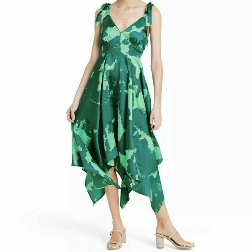 Tie Strap Asymmetrical Hem Dress - Alexis For Target Green XS Tie Strap Asymmetrical Hem Dress - Alexis For Target Green XS