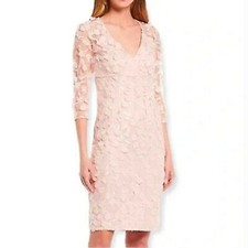 NWT Eliza J Blush Pink 3D Embroidered Applique Flowers Dress Size 6