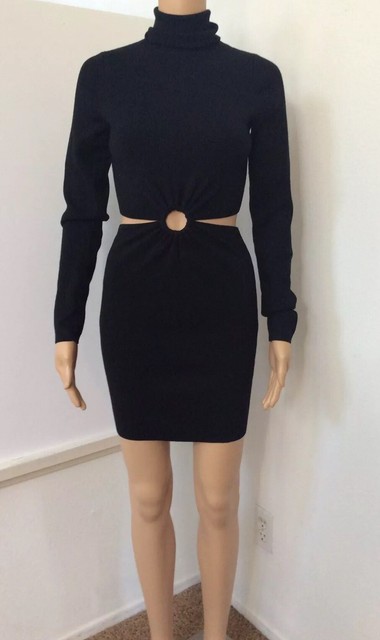 zara cut out dress black