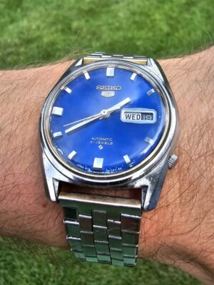 Vtg 1970's SEIKO 5 AUTOMATIC 21 JEWELS 6119-8095 MENS WRIST
