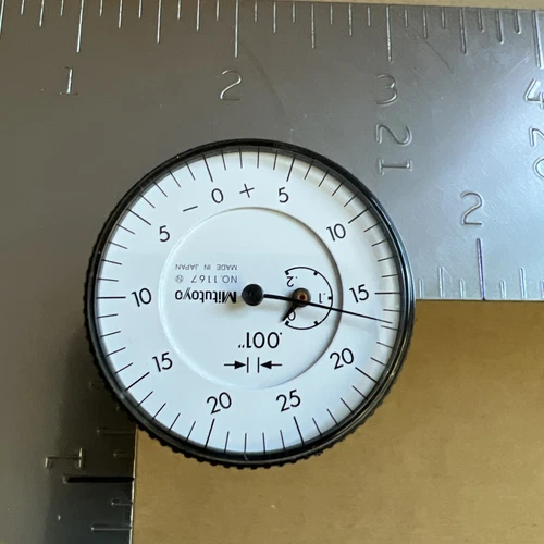 MITUTOYO 1167 Dial Indicator,0 in to 2 25 in, White 1 1/2” Face 