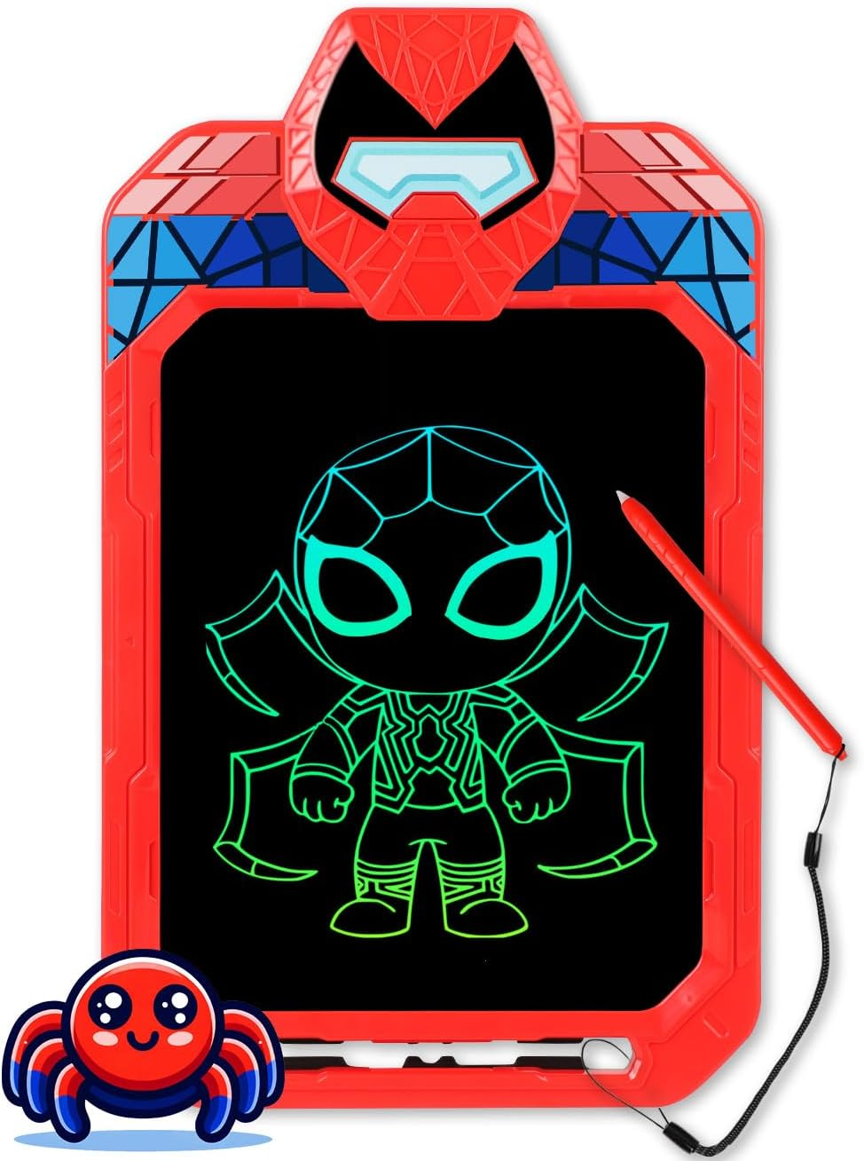 LCD Writing Tablet for Kids 10 Inch Spider Hero for Toddler 2 3 4 5 6 - Paint, D