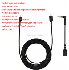 Audio Cable for SteelSeries Arctis 5/7/3Pro 5/7/3Pro Headphone Sound card cable