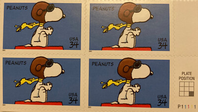 WWI FLYING ACE SNOOPY Sopwith Camel vs Red Baron US STAMPS Charlie