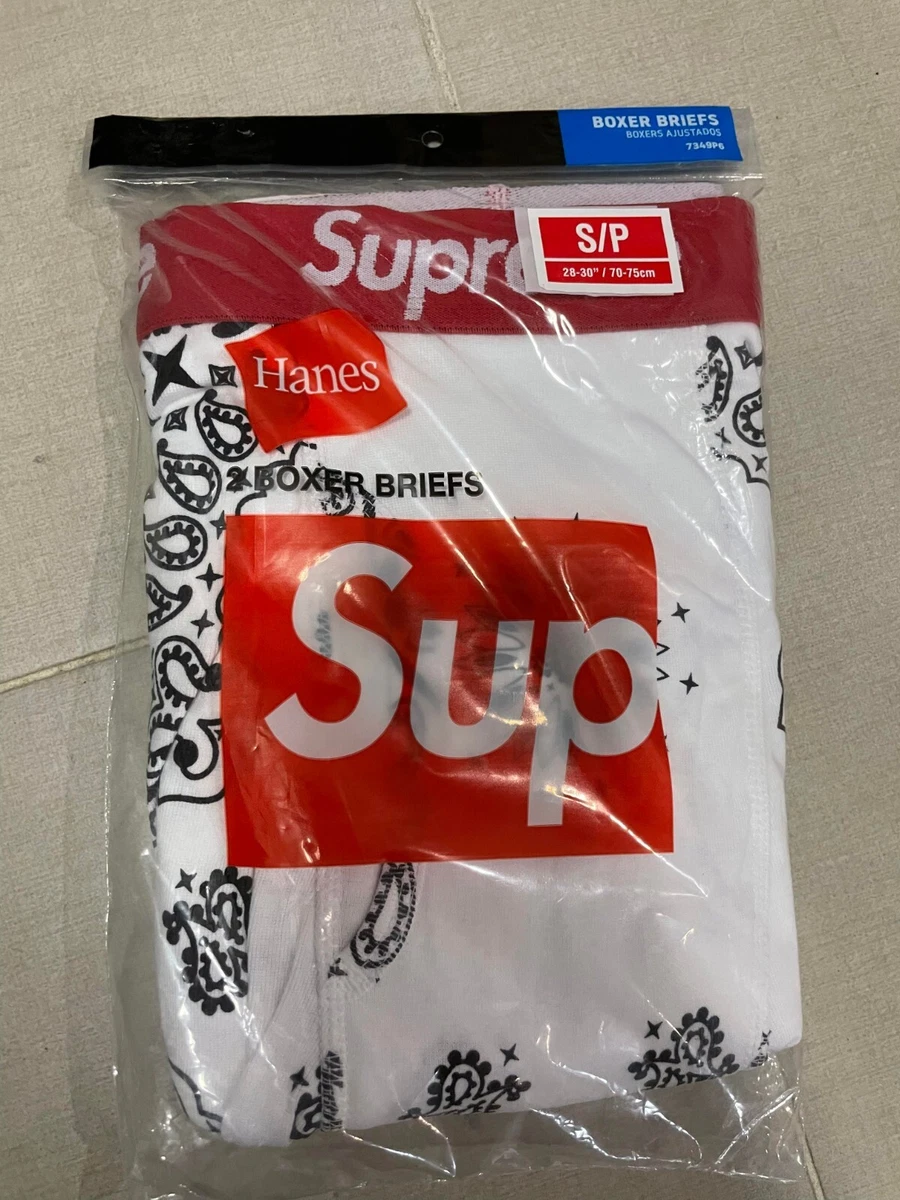 Supreme Hanes Bandana Boxer Briefs White (2 PACK) FW 22 - Size