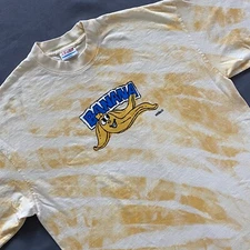 Stillz T Shirt Mens Large Yellow Acid Wash Bleach “Banana” Cartoon Street