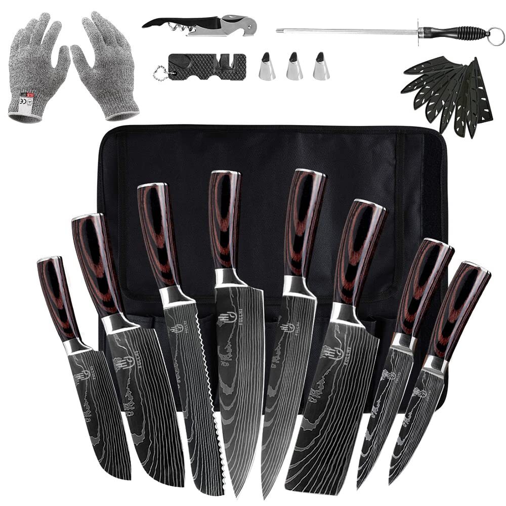 Knife Set, 14pcs Japanese Knife Set, Premium German Stainless Steel Kitchen K...-image