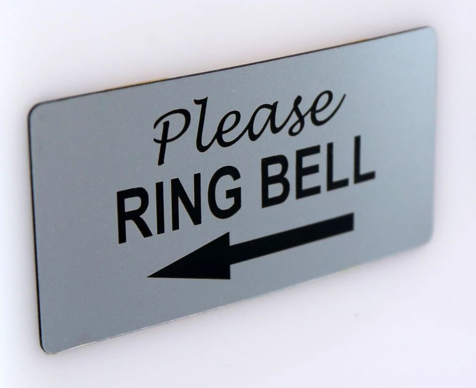 PLEASE RING BELL SIGN DOOR LASER ENGRAVED SIGN 95mm x 45mm RECTANGULAR - Image 2 of 4