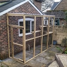 3 Sided Catio 7ft 6 H - Mesh Panels Clear Plastic Roof - Various Sizes Available