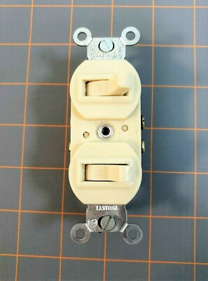 Leviton 5224-I Duplex Style Single Pole/Single Pole Combination Switch 15A Ivory