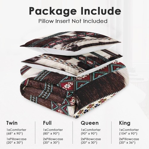 Elegant Cow Print Twin Bedding Set with Pillowcase - Vintage Animal Design - Picture 8 of 9