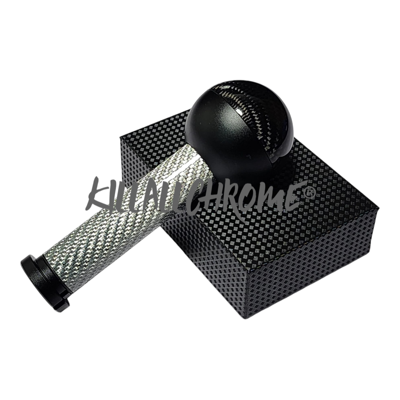 For 500 Abarth Gear Knob Real Carbon Fibre Silver GEAR Stick SHIFT 595 695