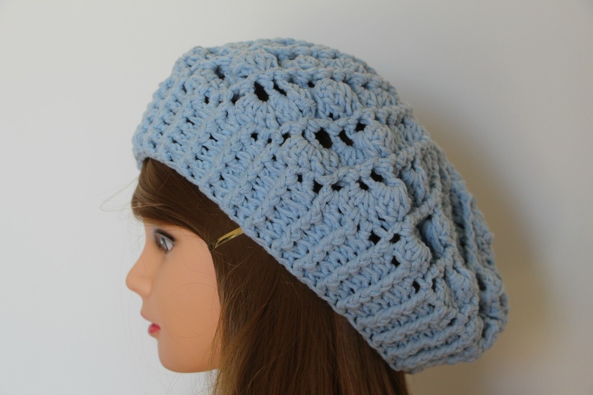 Béret Femme Au Crochet En Laine écru - Taille Unique 28 Cm - Modèle Lola Classique Neuf Sans étiquette
