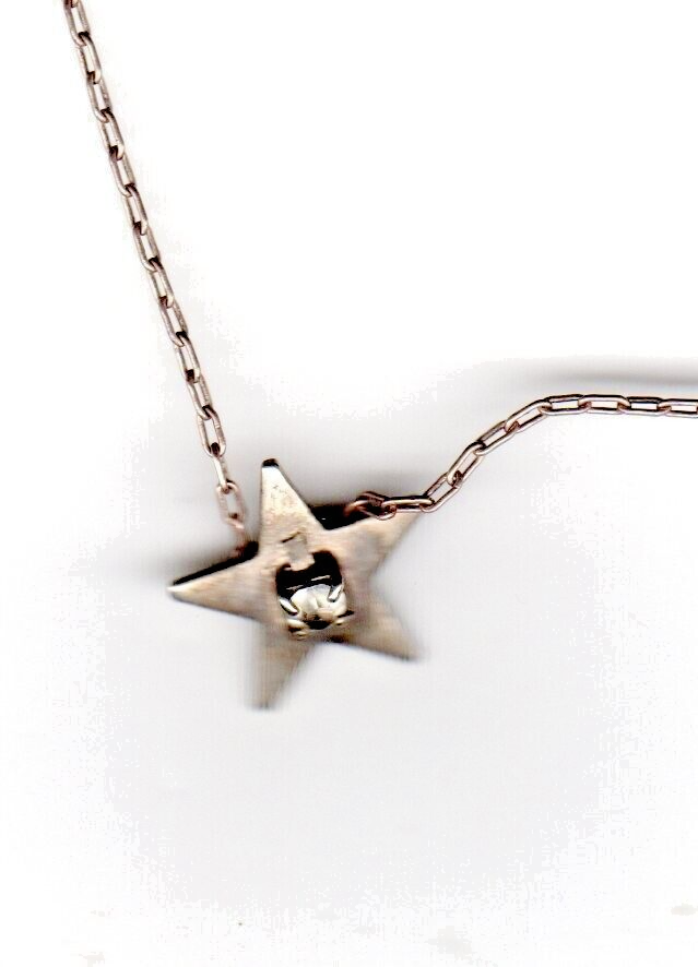 Vintage Sterling Chain 17” Necklace with 5 Point Texas Star & Stone ...