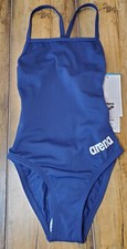 Arena Women's Team Light Drop Back Swimsuit Navy/White Size 20 NWT