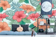 3D Floral Pattern Wallpaper Wall Mural Removable Self-adhesive Sticker6734