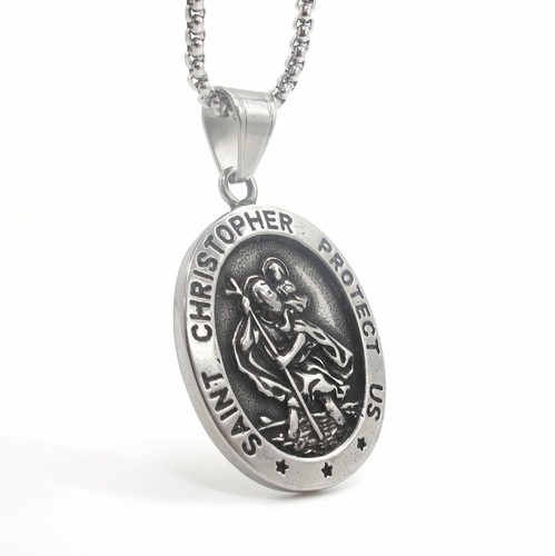 MOYON Mens St Saint Christopher Medal 
