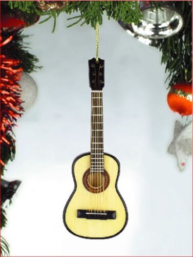 Miniature 5" Classic String Guitar w/o pick guard Hanging Tree Ornament OG12 - Afbeelding 1 van 1