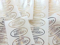 Happy Birthday Sticker GläNzend Silberfolie Auf Klarem Etiketten Karten Basteln