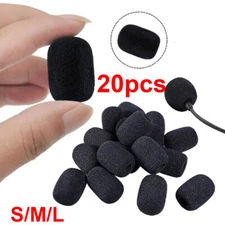 20Pcs Practical Small Black Microphone Headset Windscreen Sponge Foam Mic Cover