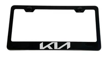 Sorento Sportage Soul Stainless Steel Matte Black License Plate Frame W/ Caps