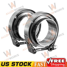 2-Pack 3" V Band Clamp with Male Female Flange SS304 Stainless Steel ALLOYWORKS