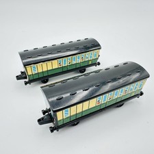 Vintage Thomas Friends lot of 2 Green Passenger Cars 2 ERTL 1987