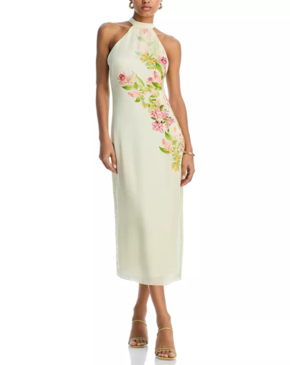 Hemant And Nandita Floral Halter Midi Dress - Exclusive - Ivory - S Hemant And Nandita Floral Halter Midi Dress - Exclusive - Ivory - S