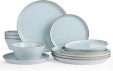 Saturn 12-Piece Dinnerware Set Stoneware, Plates and Bowls Set, Set for 4 AA67