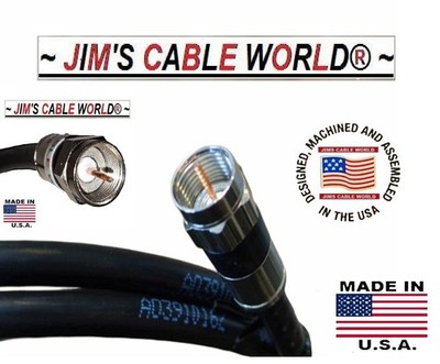 JIMSCABLEWORLD 6 Inch 1 Ft 2 Ft 3 Ft 4 Ft 5 Ft 6 Foot RG6 75Ω Coaxial Coax Cable