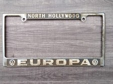 Vintage Europa North Hollywood Vw Dealers License Plate Frame California