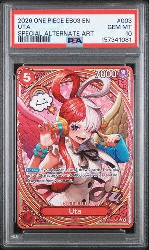2026 ONE PIECE EB03 HEROINES EDITION- #003 UTA SPECIAL ALTERNATE ART PSA 10