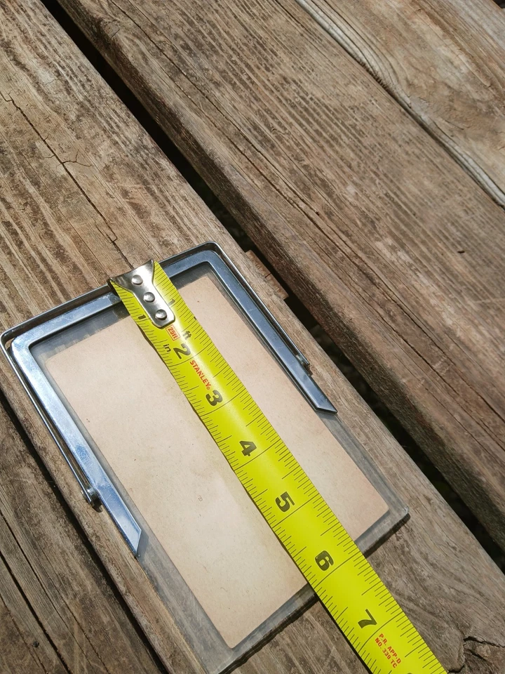 Винтажная хромированная стеклянная рамка для картин 1940-е арт-деко декор для туалетного столика с фотографией РЕДКАЯ - Изображение 4 из 4