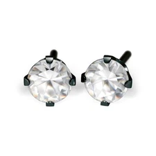 STUDEX Black Cubic Zirconia Piercing Medical Earrings Ø4mm