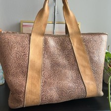 Consuela Sally Carryall Leather Tooled Tote Bag