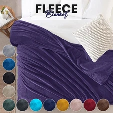 Large Mink Fleece Throw Blankets Soft Dual Sided Fleece Bedding Throw Twin Queen