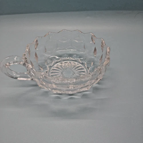 Vintage Fostoria American Clear Glass Round Dish with Handle